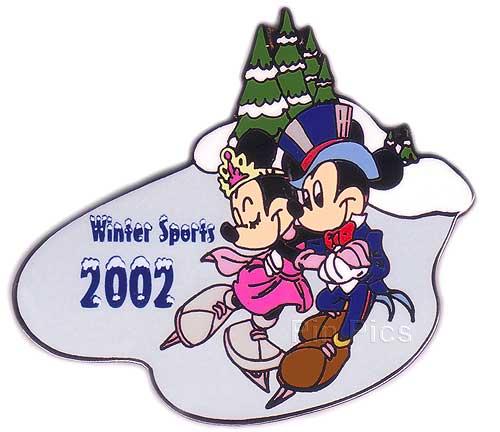 Disney Auctions - Mickey and Minnie Winter Sports 2002 Pin - Figure Skating (Gold Prototype)