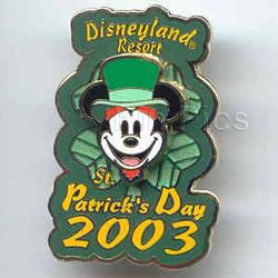 DL - Mickey - Wearing Green Tophat - Four Leaf Clover - St. Patrick's Day 2003