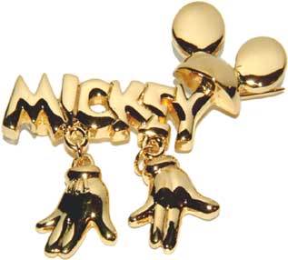 Mickey Name Wearing Ears (Goldtone)
