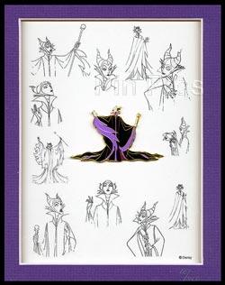 DLR - Maleficent Framed Pin with Sketches