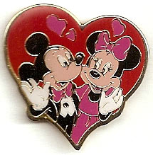 Mickey and Minnie - Tuxedo and Pink Dress - Glossy - Red Heart