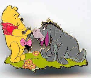 Pooh Holding Eeyore's Tail