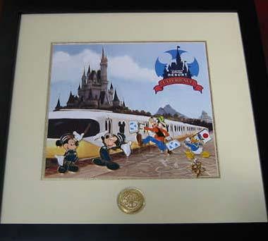Japan - Mickey, Minnie, Donald, Goofy - Monorail - Tokyo Disney Experience - Disneys Fly Away - Framed  Pin Set