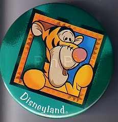 Button - Disneyland Tigger in Square Frame