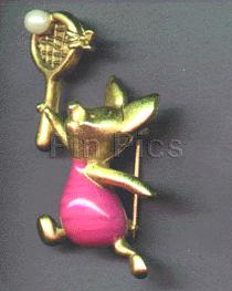 3D Piglet playing tennis