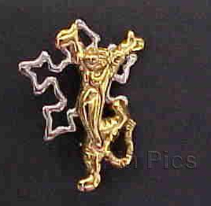 Goldtone Dancing Tigger with Silver Snowflake 3D