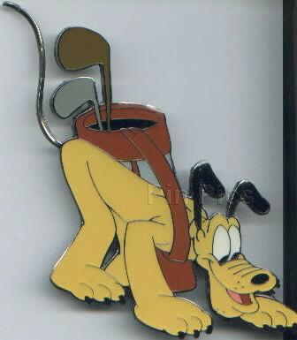 Pluto Golfing/Canine Caddy framed set pin
