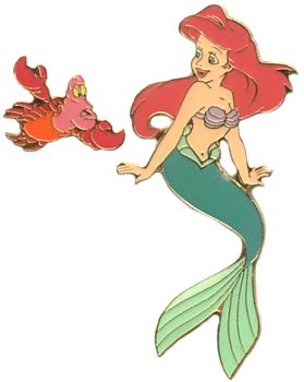 Japan - Ariel & Sebastian - Little Mermaid - Disney Classics Expression - 2 Pin Set - Sony