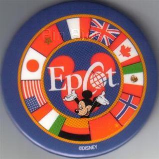 Epcot Passport Mickey with Circle of Flags Button