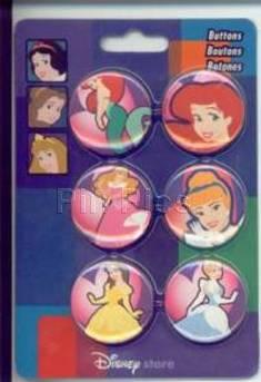 Button - DS - Princesses - 6 Button Set