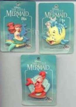 Ariel, Sebastain, and Flounder Plastic pin set