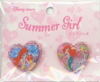 JDS - Ariel Heart - Summer Girl Heart - 2 Button Set