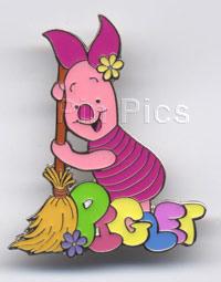 UK DS - Piglet with a Broom (Name Pin)