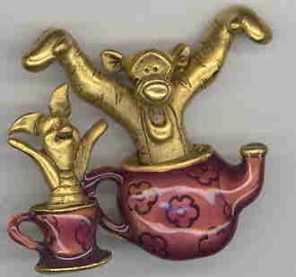 Tigger and Piglet in a tea set