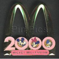 Boot Leg Pin ~ McDonald's Mickey Millennium - pink