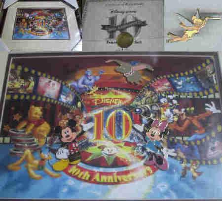JDS - Mickey, Minnie, Dumbo & Tinker Bell - 10th Anniversary - 4 Pin Frame Set