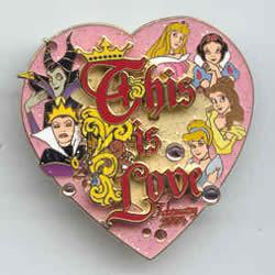 WDW - Maleficent, Evil Queen, Snow White, Aurora, Belle, Cinderella & Diablo - Logo - This is Love
