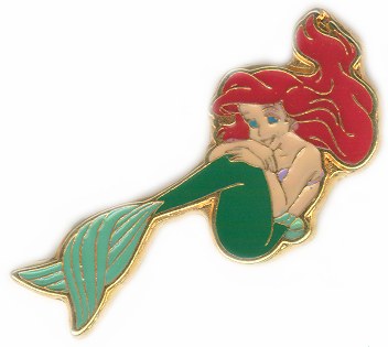 Little Mermaid Ariel Swimming 24kt Pin