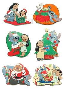 Disney Auctions - Lilo and Stitch Christmas Holiday pin set #2 (6 pins)