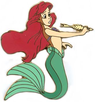 Little Mermaid Wooden Boxed Pin Set (Ariel Holding a Fish Bone Pen)