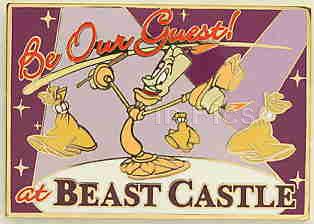 Disney Auctions - Postcard Series #3 (Lumiere at Beast Castle)