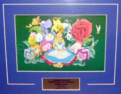 Alice in Wonderland and Flowers Framed Pin Set