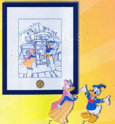 WDW - Donald & Daisy - Miss Daisy - Mickeys Toontown of Pin Trading Event - Framed Set
