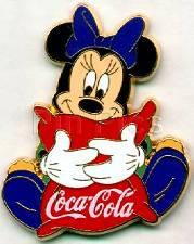 Minnie - Hugging a Red Coco-Cola Pillow (Blue/Gold)