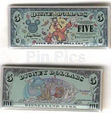 Disney Dollars 2 Piece Pin Set - Five (Goofy)