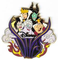 DLR - Maleficent, Evil Queen, Ursula, Queen of Hearts and Cruella De Vil - Disney Divas Event Logo Pin