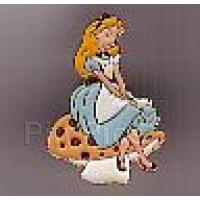 Alice in Wonderland on a pink mushroom
