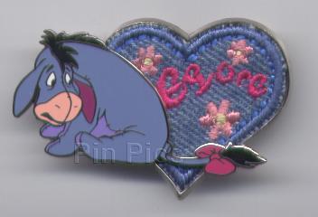 UK DS - Denim Heart Name Pin (Eeyore)
