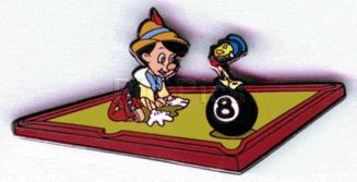Pinocchio and Jiminy Pool Table Pin