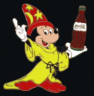 Boot Leg Pin - Sorcerer Mickey Holding a Coca Cola Bottle