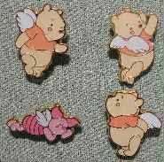 JDS - Pooh & Piglet - Christmas Angels - Mini 4 Pin Set