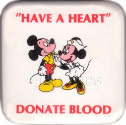 Button - Have a Heart Donate Blood (Mickey & Minnie)
