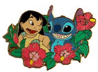 Disney Auctions - Lilo and Stitch Among Flowers - P.I.N.S.