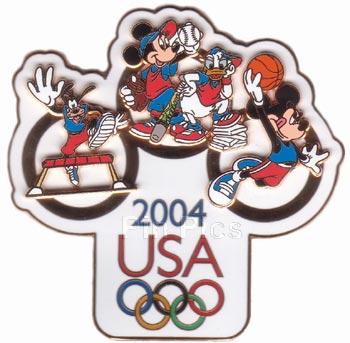 WDW - Mickey, Minnie, Goofy & Daisy - Multisport - USA Olympic Logo 2004 - Jumbo