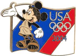 USA Olympic Starter Lanyard Pin - Mickey Mouse
