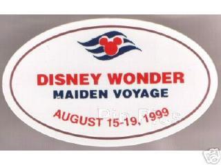 Disney Wonder Maiden Voyage Nametag