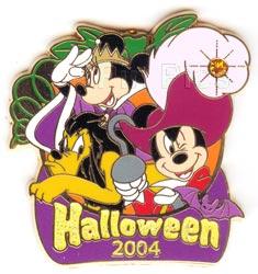 JDS - Mickey, Minnie & Pluto - Dressed As Villains - Logo - Halloween 2004 
