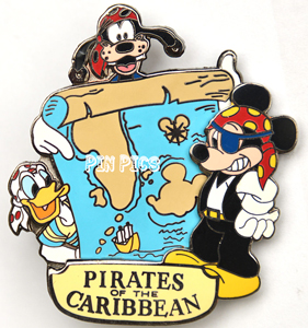 DL - Mickey, Goofy, Donald - Pirates of the Caribbean - Treasure Map