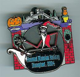 DL - Jack Skellington with Zero in Doom Buggy - Haunted Mansion Holiday 2004 - Doom Buddies Completer Pin