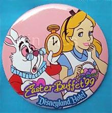 Alice in Wonderland Easter Buffet Button 1999