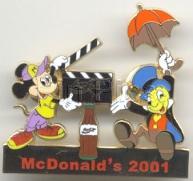 Boot Leg ~ McDonald's Coca-Cola 2001 with Mickey and Jiminy Cricket