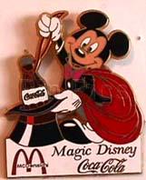 Boot Leg Pin ~ Magician Mickey and Coke