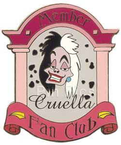Disney Auctions - Cruella De Vil - Fan Club - P.I.N.S