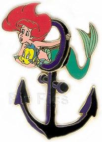 DCL - A Villainous Pin Voyage 2004 - Ariel & Flounder with Anchor (Seminar Pin)