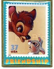 Bambi and Thumper - Friendship - 37 USA - Postage Stamp - Art of Disney Lapel