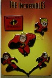 JDS - Bob, Helen, Violet, Dash & Logo - The Incredibles - Mini 5 Pin Set